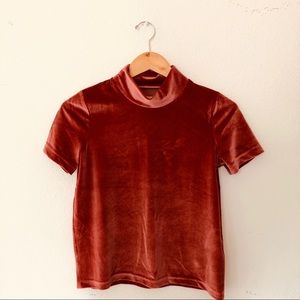 Madewell Crushed Velvet Topin Burnt Orange